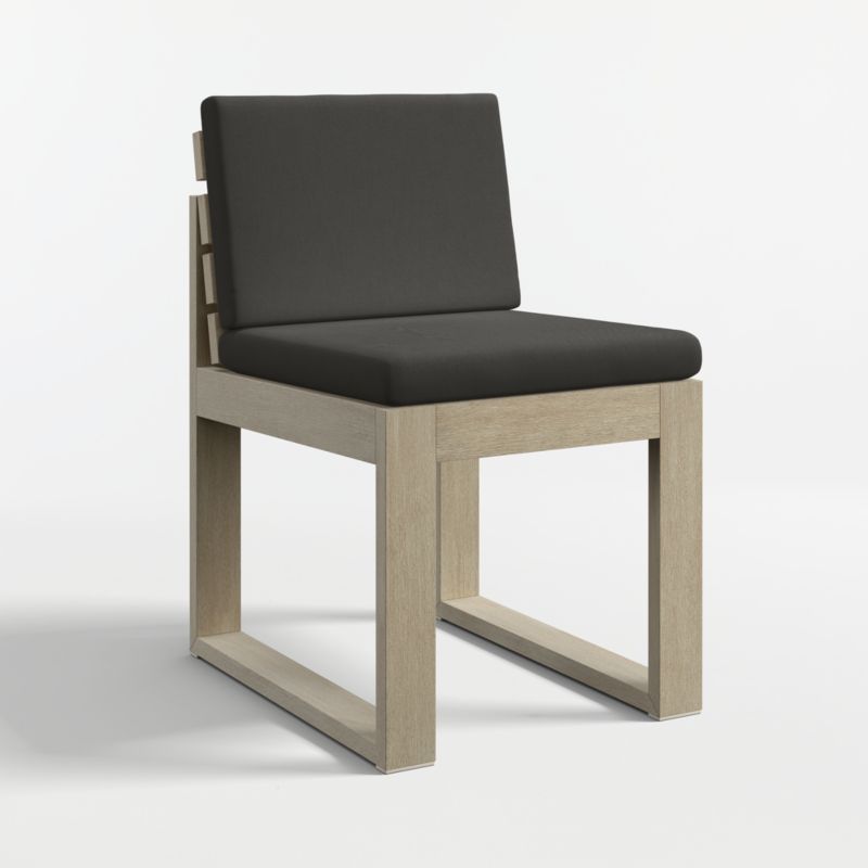 Mallorca 92"-114" Solid Wood Outdoor Extension Dining Table and Chair Set with Cast Charcoal Sunbrella ® Cushions