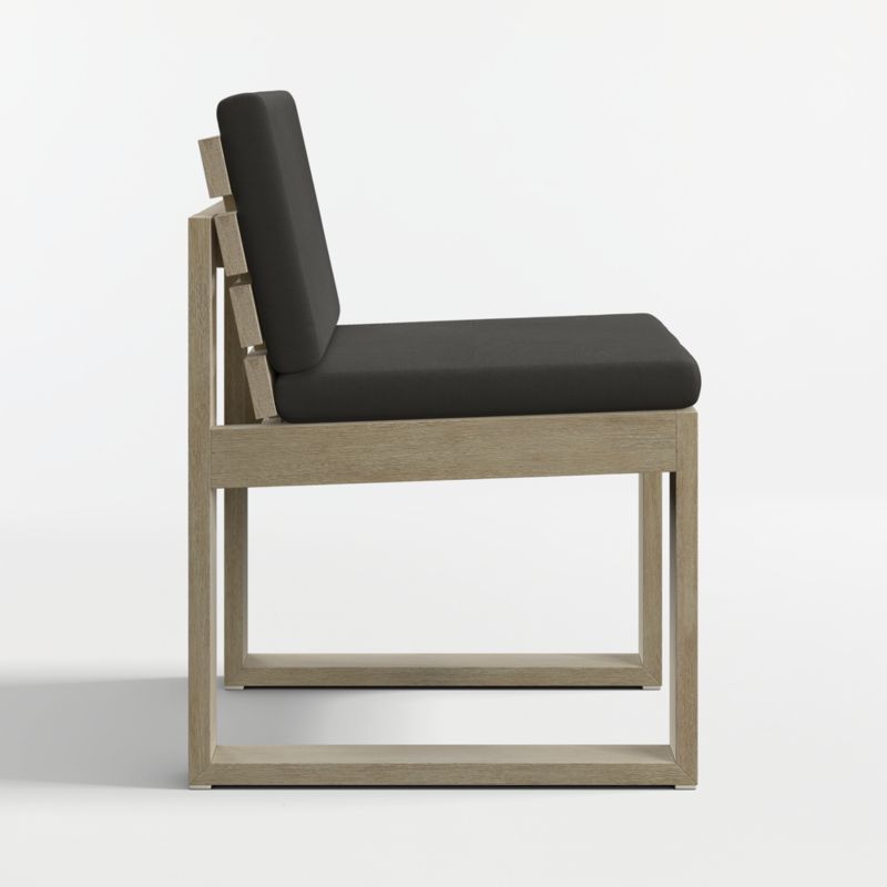 Mallorca Wood Outdoor Dining Chair with Cast Charcoal Sunbrella ® Cushions