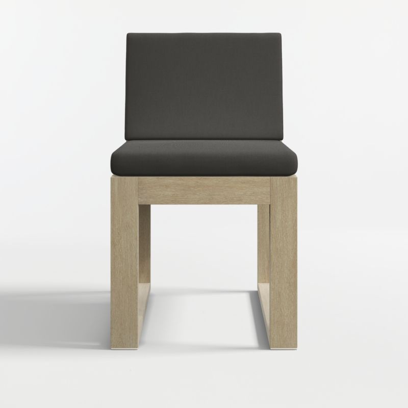 Mallorca Wood Outdoor Dining Chair with Cast Charcoal Sunbrella ® Cushions