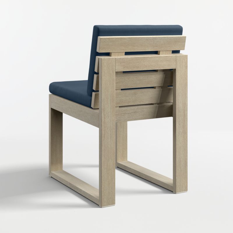Mallorca Wood Outdoor Dining Chair with Cast Harbor Sunbrella ® Cushions