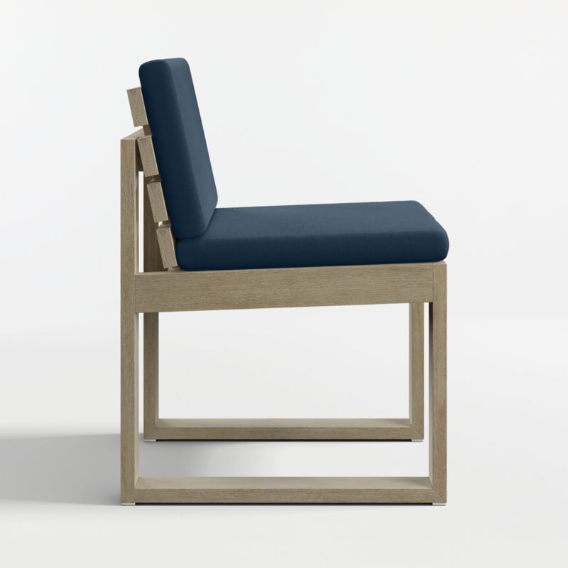 Mallorca Wood Outdoor Dining Chair with Cast Harbor Sunbrella ® Cushions