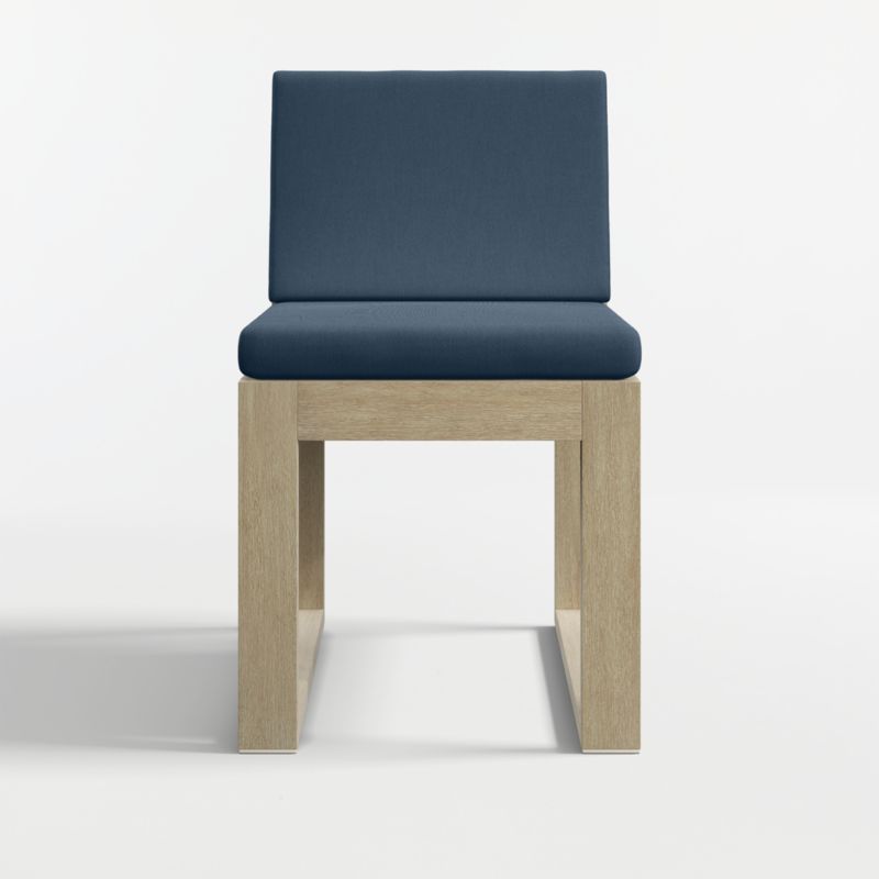 Mallorca Wood Outdoor Dining Chair with Cast Harbor Sunbrella ® Cushions