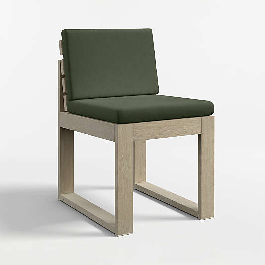 Mallorca Wood Outdoor Dining Chair with Cast Sage Sunbrella ® Cushions