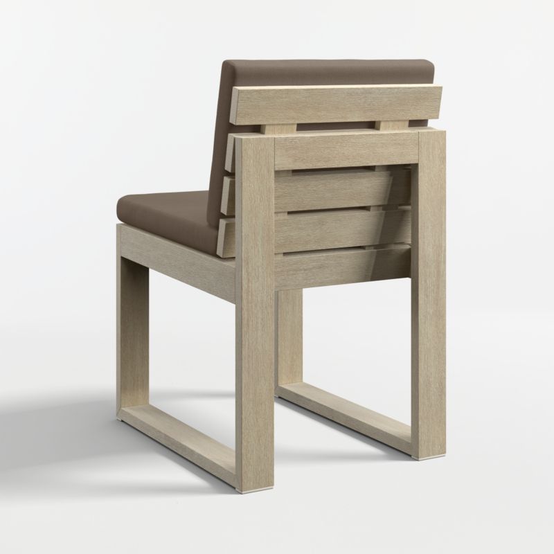 Mallorca Wood Outdoor Dining Chair with Cast Shale Sunbrella ® Cushions