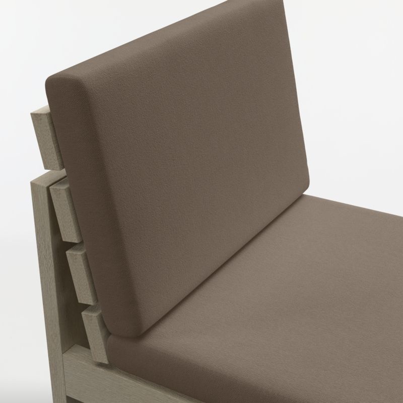 Mallorca Wood Outdoor Dining Chair with Cast Shale Sunbrella ® Cushions