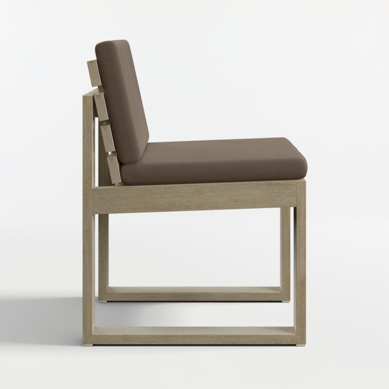 Mallorca Wood Outdoor Dining Chair with Cast Shale Sunbrella ® Cushions