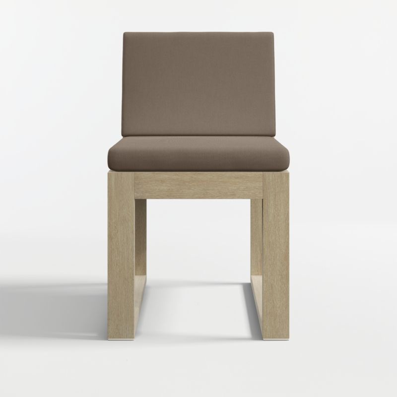 Mallorca Wood Outdoor Dining Chair with Cast Shale Sunbrella ® Cushions