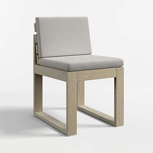 Mallorca Wood Outdoor Dining Chair with Cast Silver Sunbrella ® Cushions