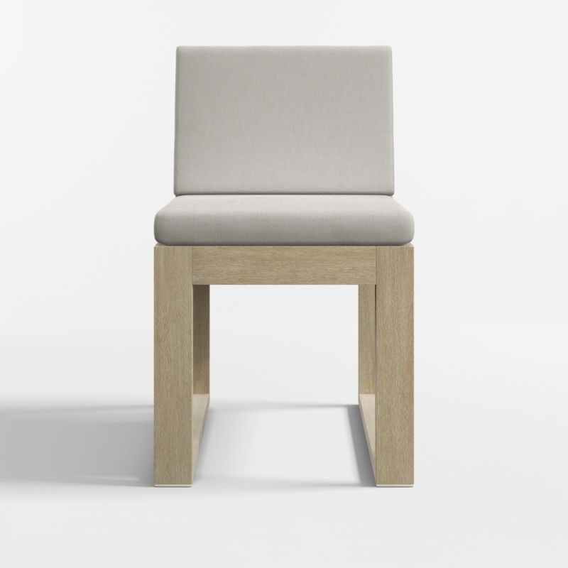 Mallorca Wood Outdoor Dining Chair with Cast Silver Sunbrella ® Cushions