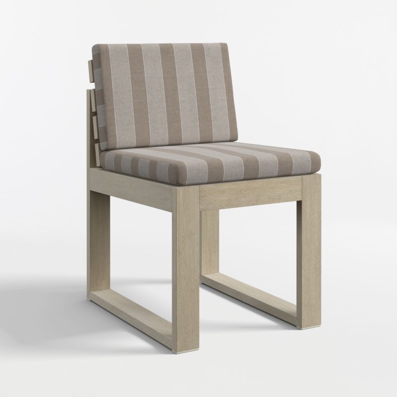 Mallorca 92"-114" Solid Wood Outdoor Extension Dining Table and Chair Set with Range Dune Stripe Sunbrella ® Cushions