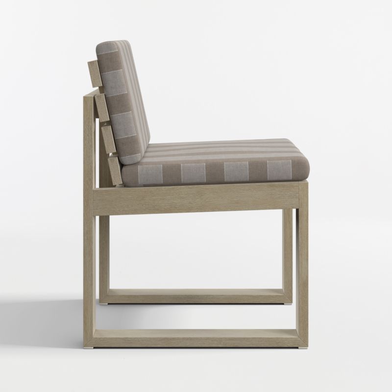 Mallorca Wood Outdoor Dining Chair with Range Dune Stripe Sunbrella ® Cushions