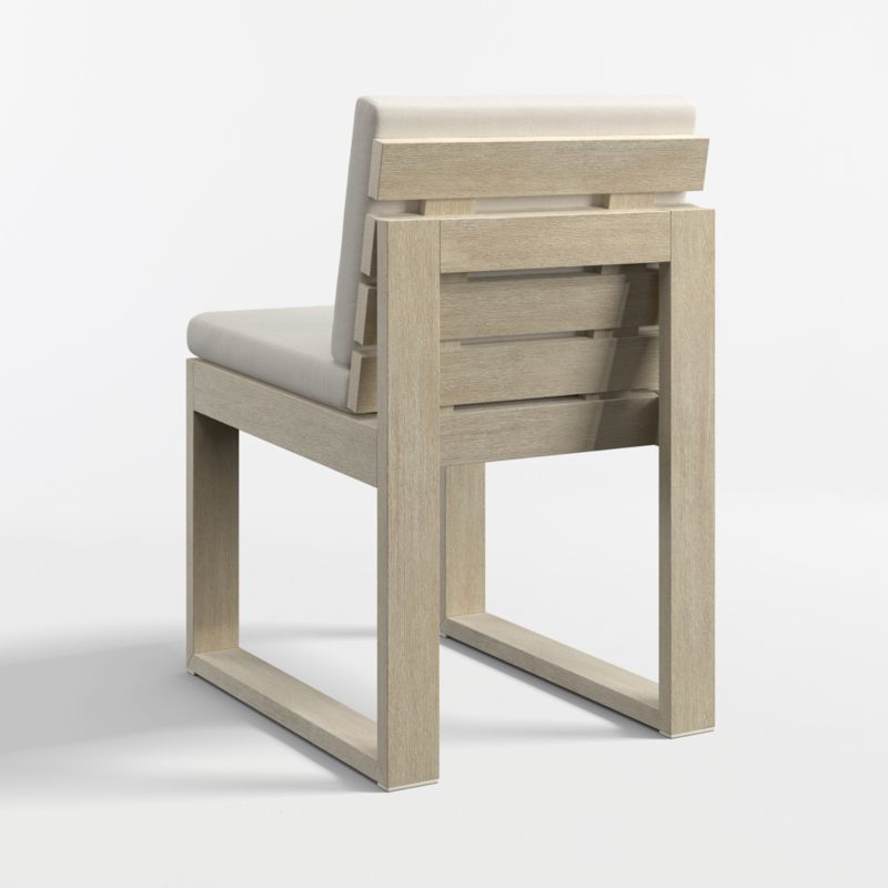 Mallorca Wood Outdoor Dining Chair with Ivory Cushions - image 4 of 6