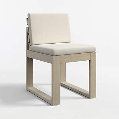 Mallorca Wood Outdoor Dining Chair with Ivory Cushions