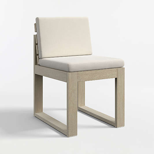 Mallorca Wood Outdoor Dining Chair with Ivory Cushions
