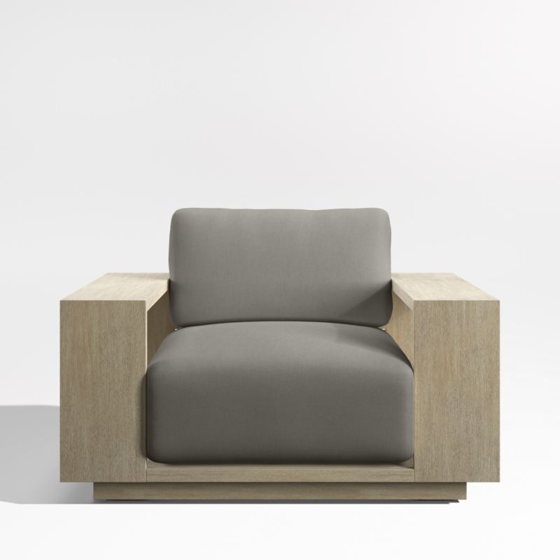 Mallorca Wood Outdoor Lounge Chair with Canvas Charcoal Sunbrella ® Cushions - image 7 of 11