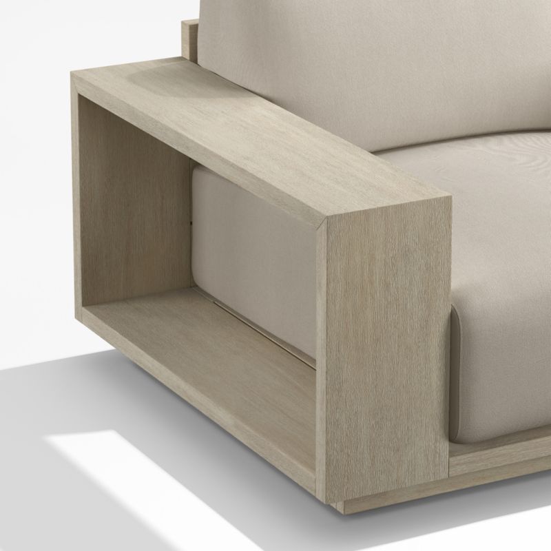 Mallorca Wood 3-Piece L-Shaped Outdoor Sectional Sofa with Canvas Flax Sunbrella ® Cushions - image 11 of 12