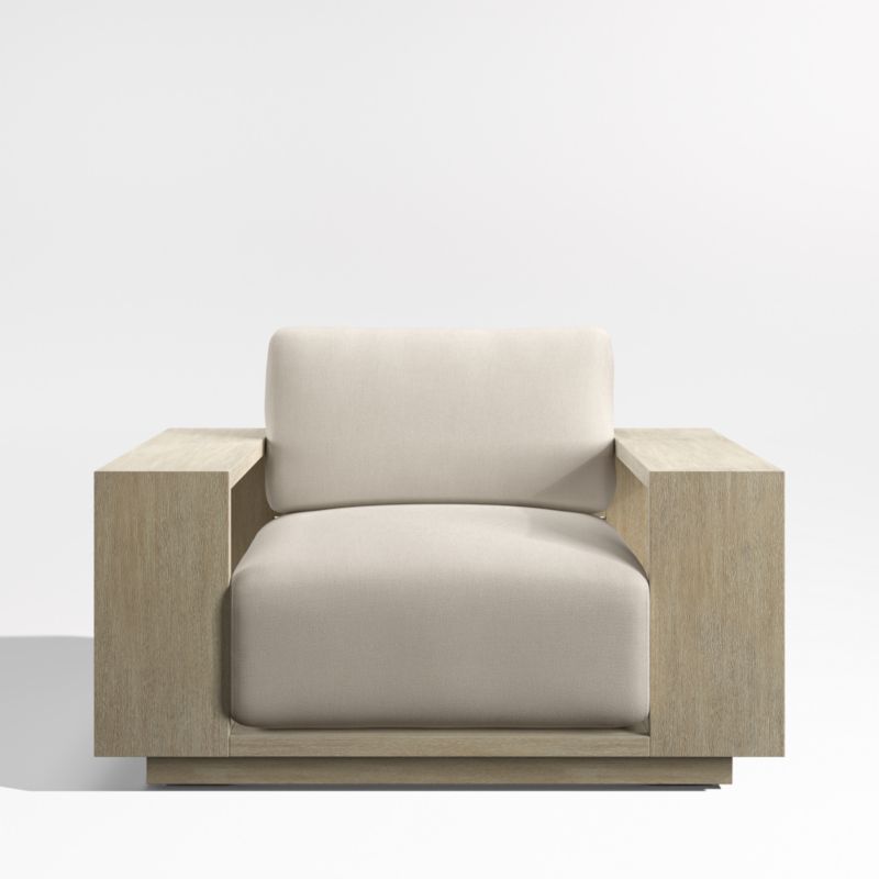 Mallorca Wood Outdoor Lounge Chair with Canvas Flax Sunbrella ® Cushions - image 9 of 13