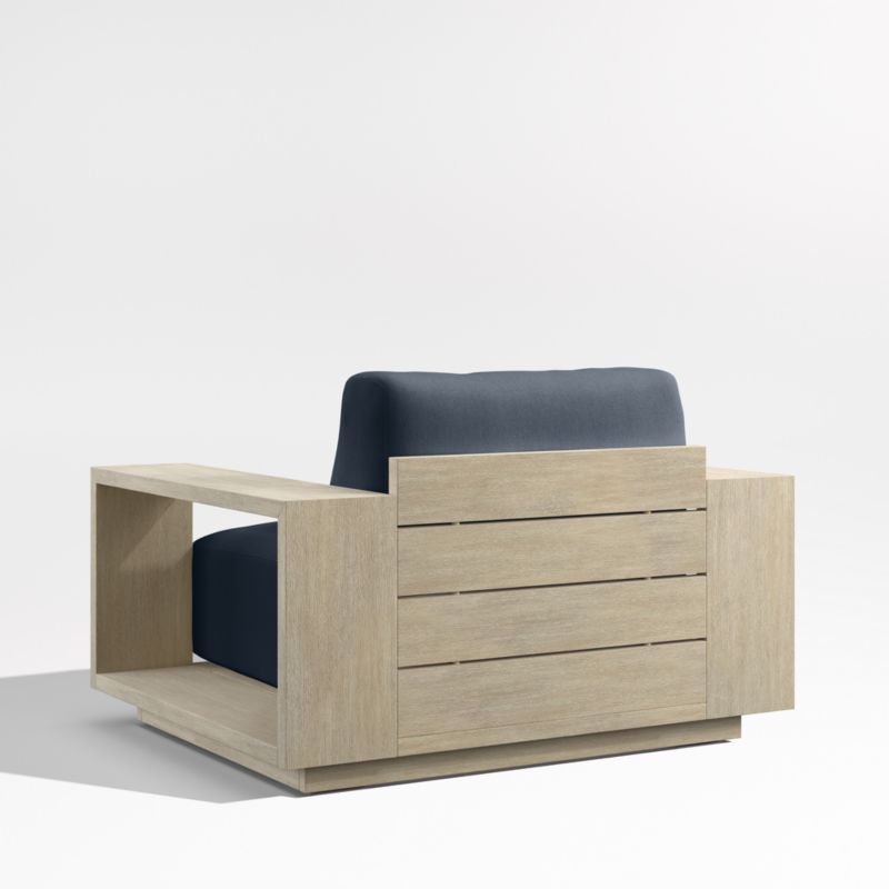 Mallorca Wood Outdoor Lounge Chair with Canvas Navy Sunbrella ® Cushions - image 11 of 13