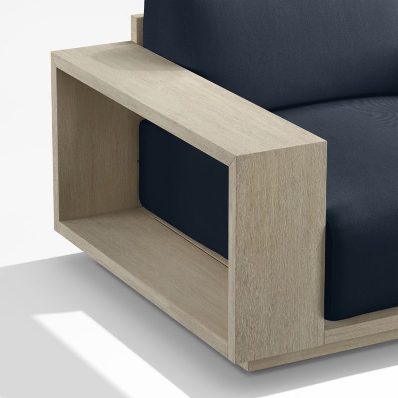 Mallorca 85" Wood Outdoor Sofa with Canvas Navy Sunbrella ® Cushions - image 10 of 11