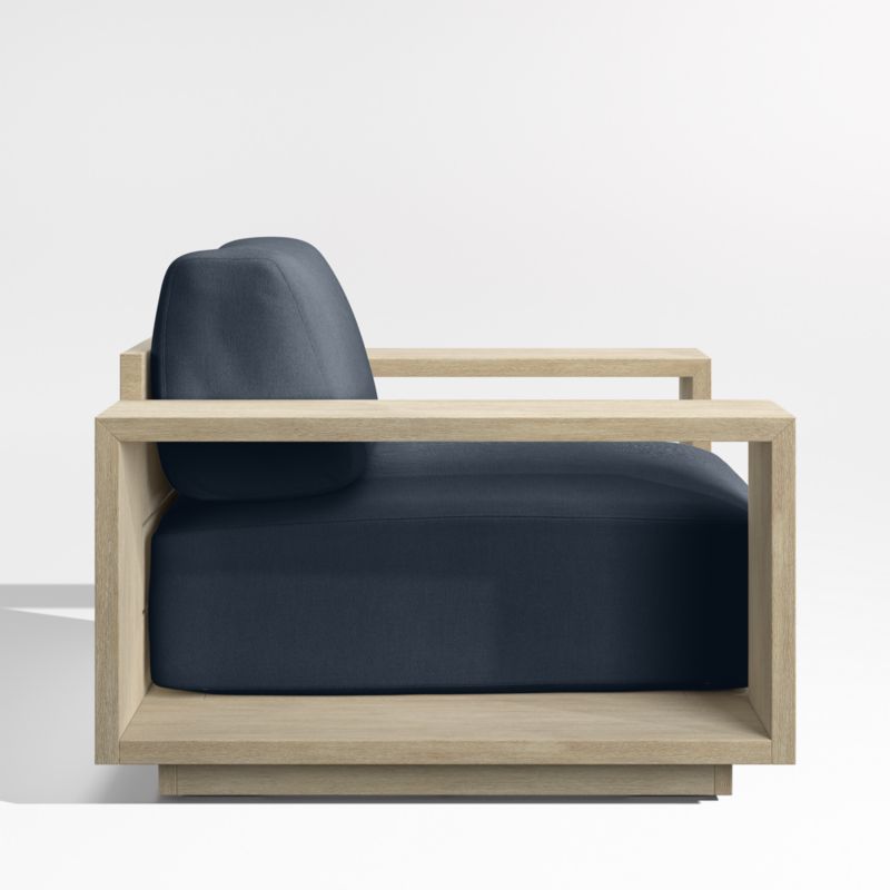 Mallorca Wood Outdoor Lounge Chair with Canvas Navy Sunbrella ® Cushions - image 10 of 13