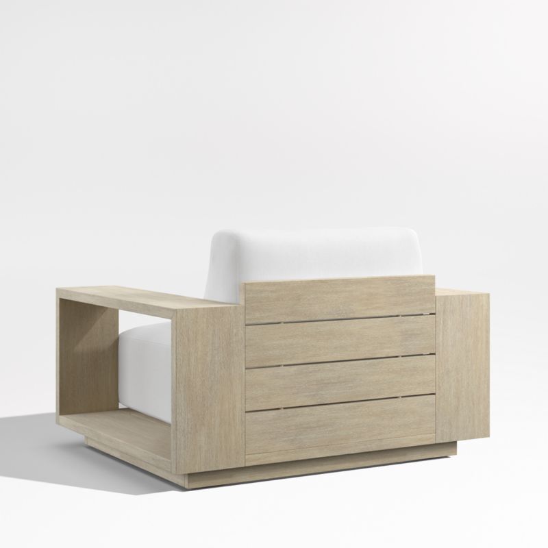 Mallorca Wood Outdoor Lounge Chair with Canvas White Sunbrella ® Cushions - image 11 of 13