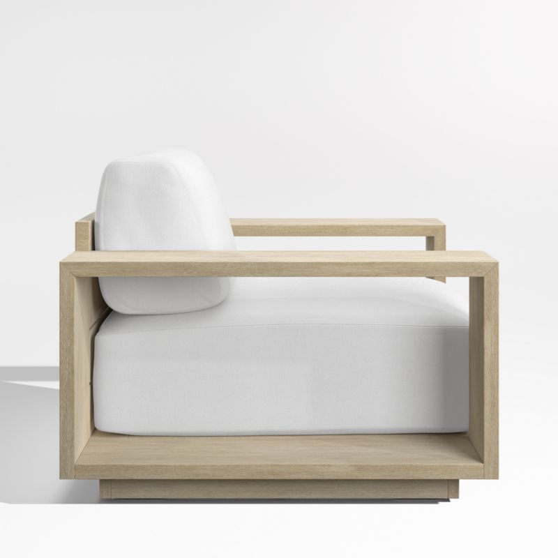 Mallorca Wood Outdoor Lounge Chair with Canvas White Sunbrella ® Cushions - image 10 of 13