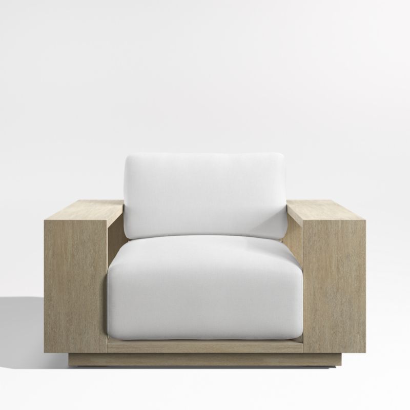 Mallorca Wood Outdoor Lounge Chair with Canvas White Sunbrella ® Cushions - image 9 of 13