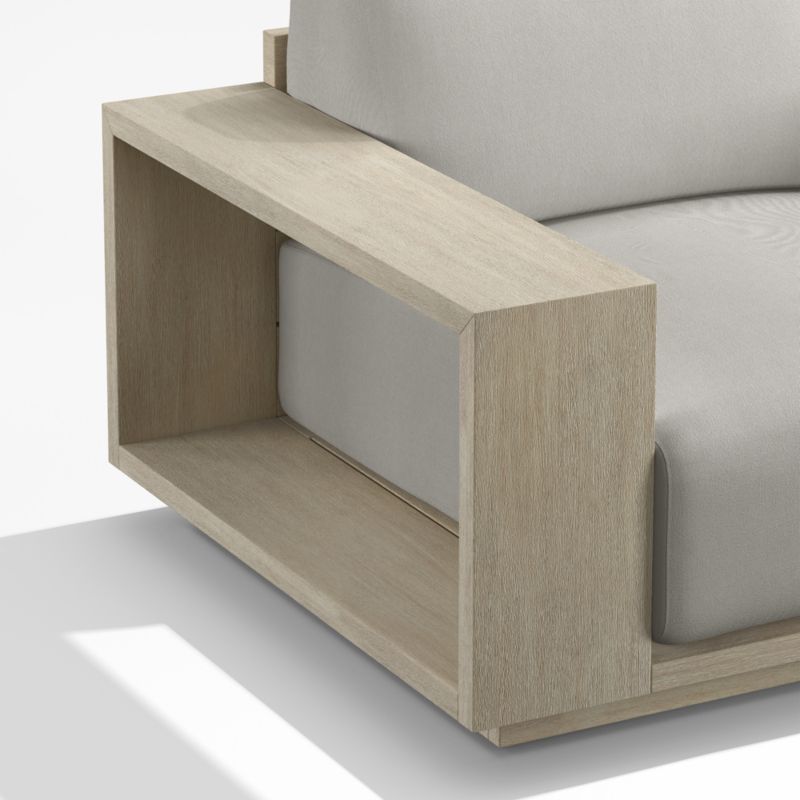 Mallorca 85" Wood Outdoor Sofa with Cast Silver Sunbrella ® Cushions - image 8 of 9