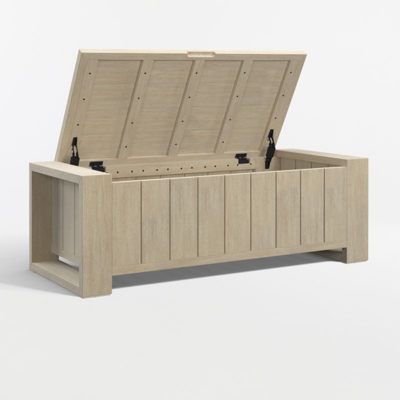 Mallorca Wood Outdoor Storage Bench - image 1 of 6