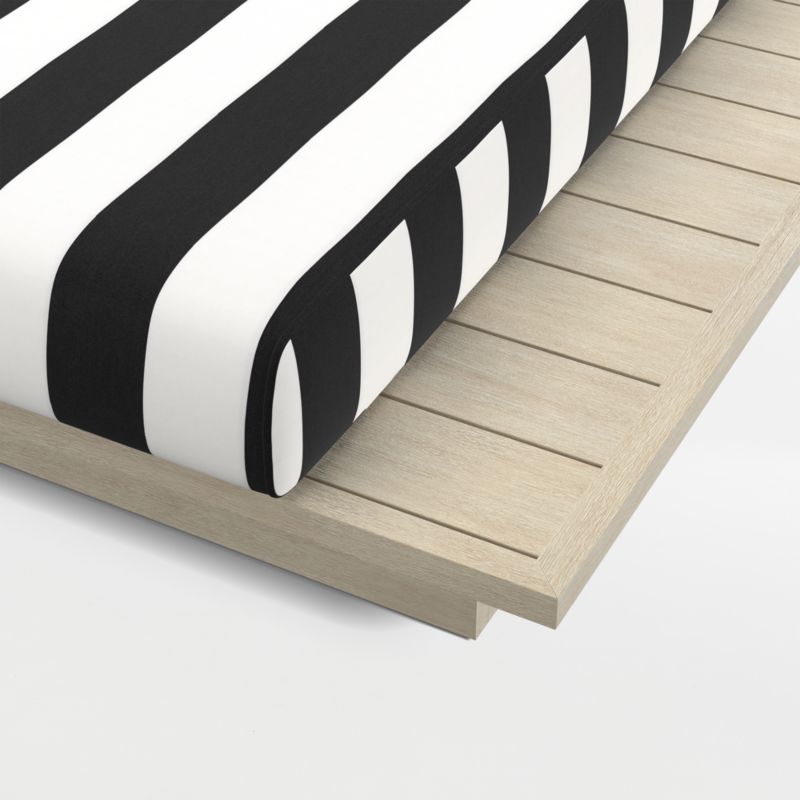 Mallorca Wood Outdoor Sun Lounger with Black and White Cabana Sunbrella ® Cushions