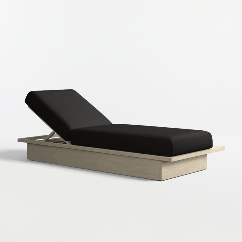 Viewing product image Mallorca Wood Outdoor Sun Lounger with Canvas Black Sunbrella ® Cushions - image 1 of 9