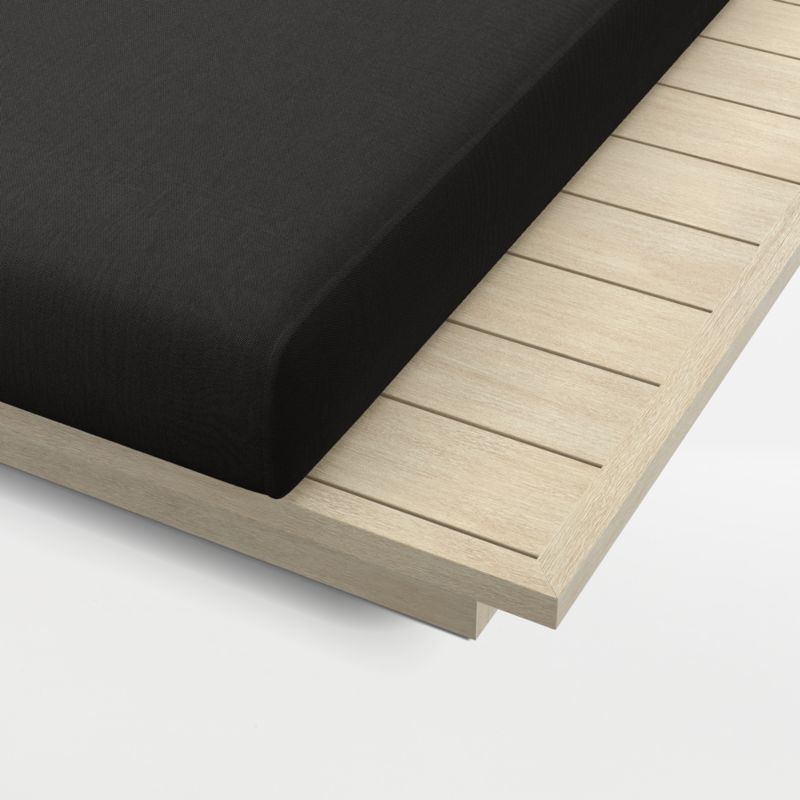 Mallorca Wood Outdoor Sun Lounger with Canvas Black Sunbrella ® Cushions