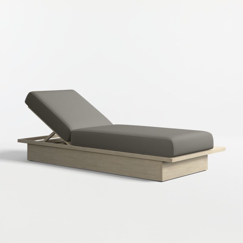 Viewing product image Mallorca Wood Outdoor Sun Lounger with Canvas Charcoal Sunbrella ® Cushions - image 1 of 9