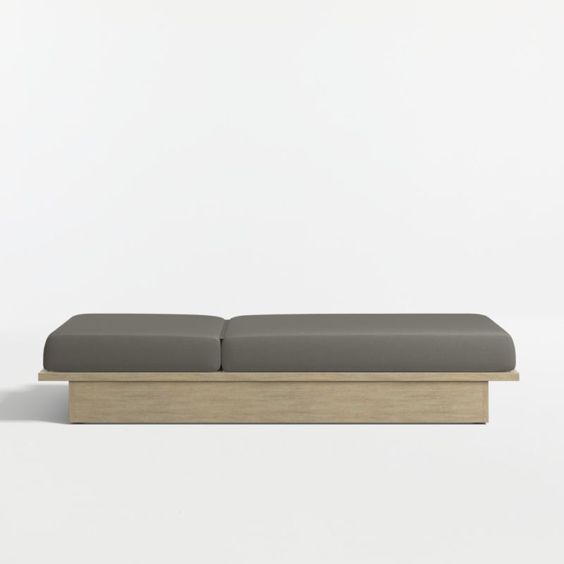 Mallorca Wood Outdoor Sun Lounger with Canvas Charcoal Sunbrella ® Cushions