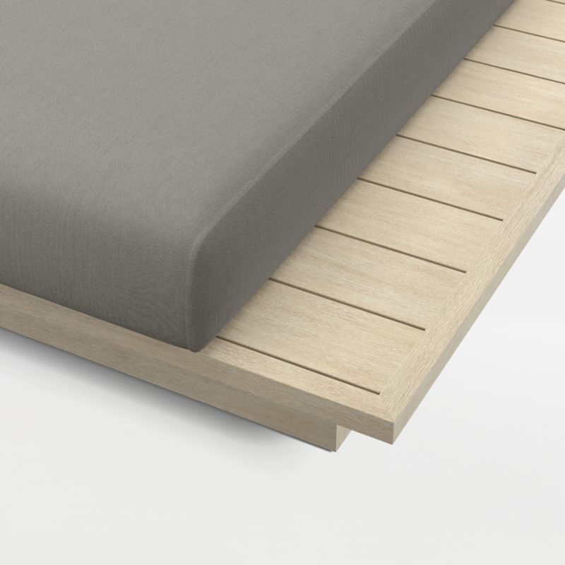 Mallorca Wood Outdoor Sun Lounger with Canvas Charcoal Sunbrella ® Cushions