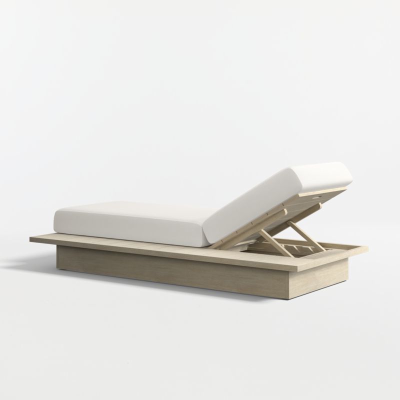 Mallorca Wood Outdoor Sun Lounger with Canvas Canvas Sunbrella ® Cushions