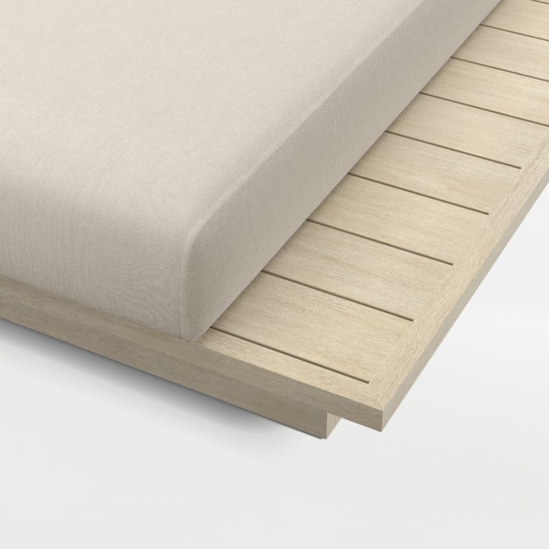 Mallorca Wood Outdoor Sun Lounger with Canvas Flax Sunbrella ® Cushions