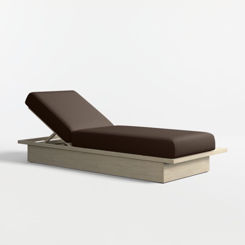 Viewing product image Mallorca Wood Outdoor Sun Lounger with Canvas Java Sunbrella ® Cushions - image 1 of 9