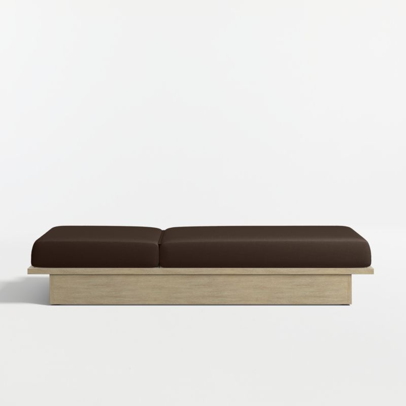 Mallorca Wood Outdoor Sun Lounger with Canvas Java Sunbrella ® Cushions