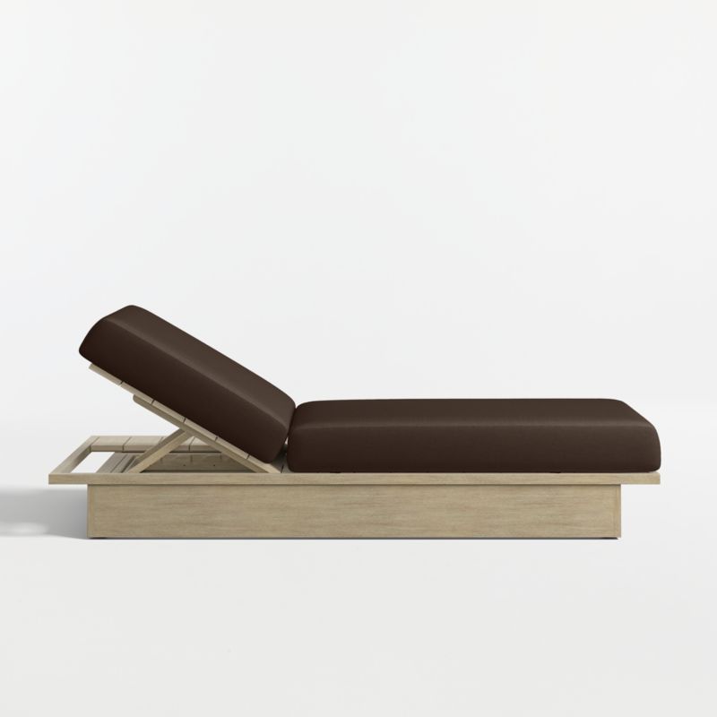 Mallorca Wood Outdoor Sun Lounger with Canvas Java Sunbrella ® Cushions