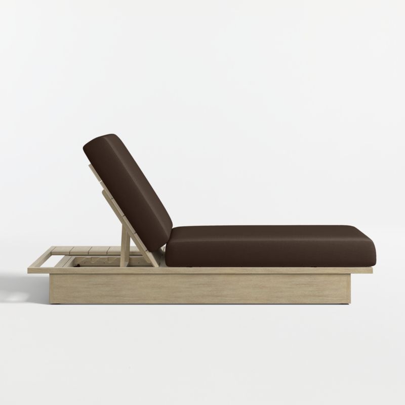 Mallorca Wood Outdoor Sun Lounger with Canvas Java Sunbrella ® Cushions