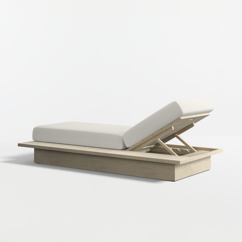 Mallorca Wood Outdoor Sun Lounger with Canvas Natural Sunbrella ® Cushions