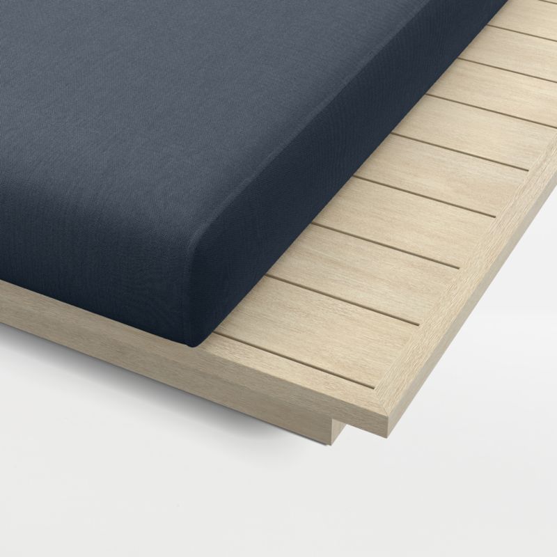 Mallorca Wood Outdoor Sun Lounger with Canvas Navy Sunbrella ® Cushions