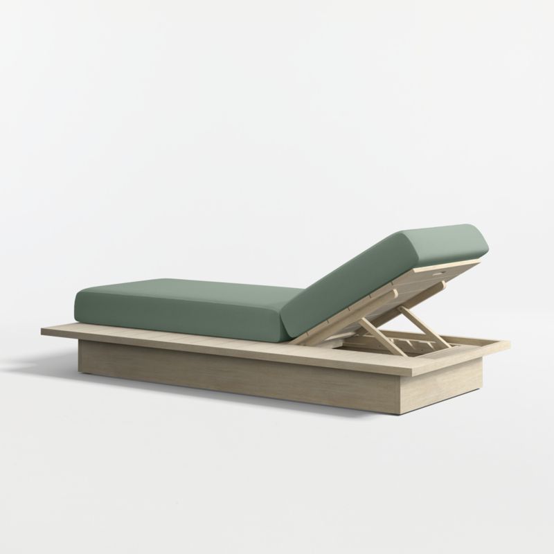 Mallorca Wood Outdoor Sun Lounger with Canvas Spa Sunbrella ® Cushions