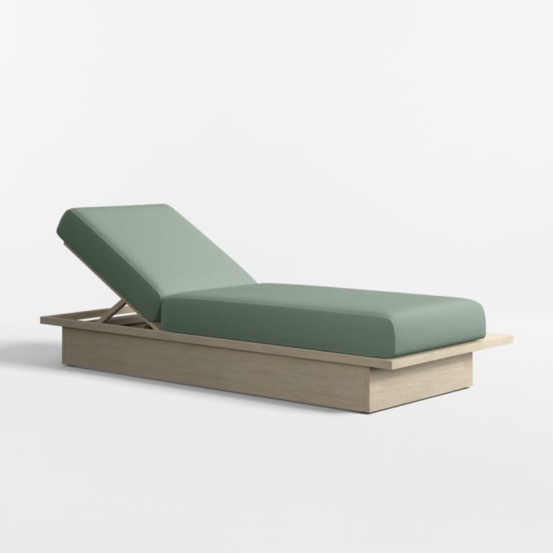 Viewing product image Mallorca Wood Outdoor Sun Lounger with Canvas Spa Sunbrella ® Cushions - image 1 of 9