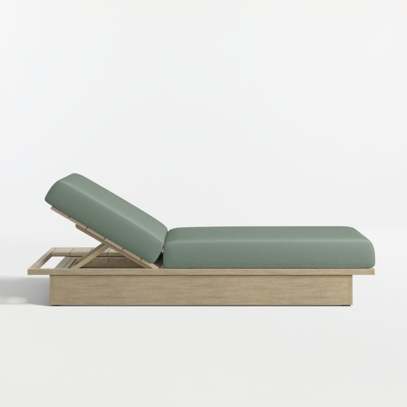 Mallorca Wood Outdoor Sun Lounger with Canvas Spa Sunbrella ® Cushions