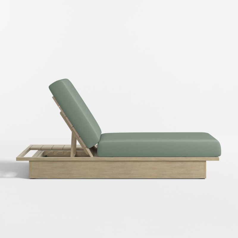 Mallorca Wood Outdoor Sun Lounger with Canvas Spa Sunbrella ® Cushions