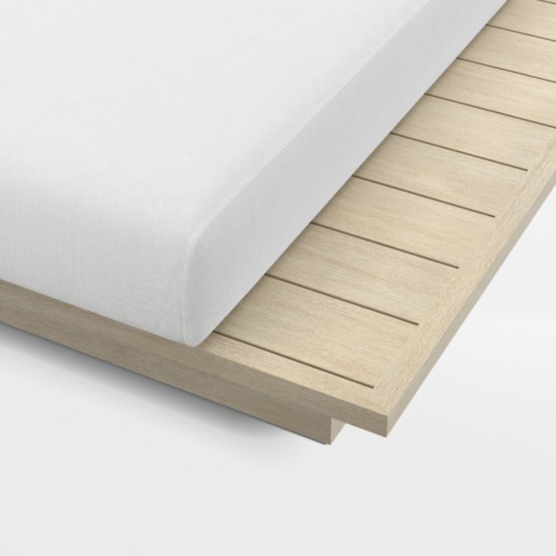 Mallorca Wood Outdoor Sun Lounger with Canvas White Sunbrella ® Cushions