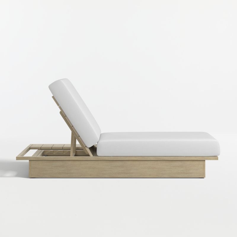 Mallorca Wood Outdoor Sun Lounger with Canvas White Sunbrella ® Cushions