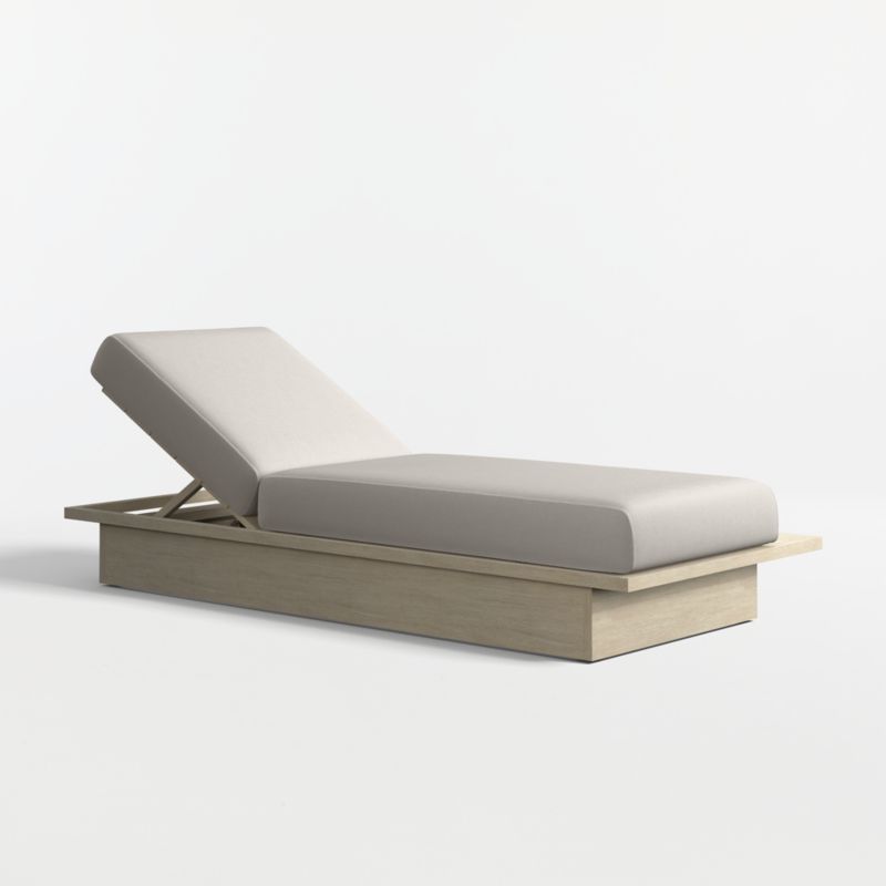 Viewing product image Mallorca Wood Outdoor Sun Lounger with Cast Ash Sunbrella ® Cushions - image 1 of 9